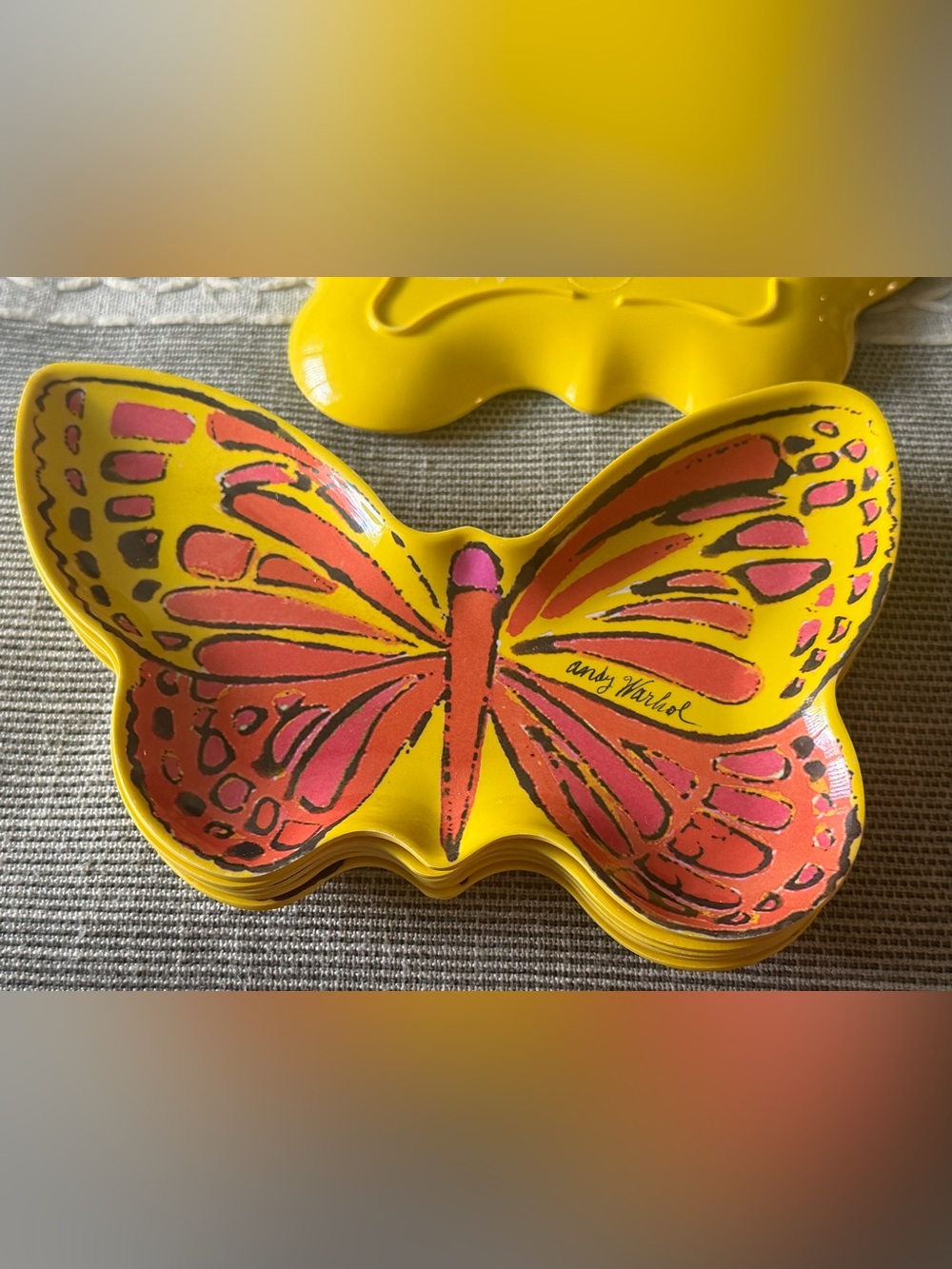 Andy Warhol Yellow Butterfly Tray